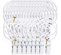 Lsgoodcare 40Pcs Abrir Cortina Clips con Anillos Blanco, Fuerte Metal Decorativo Cortina Clip 1.26 Inch, Drapery Abrir Clip Anillos