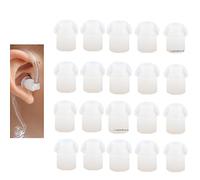 Lsgoodcare Paquete de 20 almohadillas de repuesto de goma de silicona blanca compatibles con Motorola Kenwood Icom Yaesu Baofeng HYT Midland Cobra Radio Vigilancia Acústico Tubo Auricular