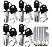 Lsgoodcare Paquete de 5 cerraduras de seguridad para buzón de armario de 25 mm con 10 llaves, cada cerradura con la misma llave.