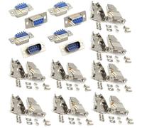 Lsgoodcare RS232 puerto serie paralelo DB9-9 pines D-Sub conector hembra y 4 unidades de cubierta metálica Db9 carcasa