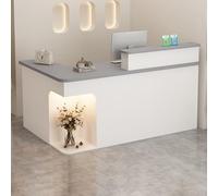 LShape - Escritorio de recepción compacto para salón, elegante mesa de recepción de pie con Theke moderno de 39.3 x 29.5 x 39.3 pulgadas, para oficina y espacios comerciales