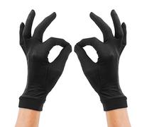LSHARON Guantes térmicos 100% seda de morera para esquí, bicicleta, ciclismo, Negro, M