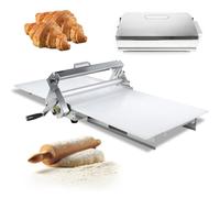 LSHFYV Máquina laminadora de Masa de Acero Inoxidable, Plegable con Tabla laminadora, Manual, con Rodillo, Grosor Ajustable de 0 a 25 mm, Ideal para Preparar tartaletas, Croissants, hojaldres Type300