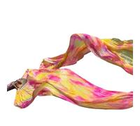 LSHIJI Abanico Velo De Seda Danza Abanico de Seda for Danza del Vientre, 1 Unidad, Abanico extendido, Hecho a Mano, teñida Color, Moderno(Style 4,150cm 1 Pair)