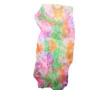 LSHIJI Abanico Velo De Seda Danza Velos de Seda Real, 1 par/1 Pieza, abanicos Hechos a Mano for Danza del Vientre for Mujer, teñido Anudado(Style 2,120x90cm 1PC)