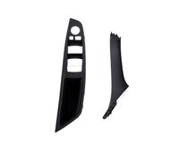 LSHIJI Manijas Interiores Para Coche Reposabrazos de puerta Interior calidad, Panel embellecedor, tirador, conjunto repuesto for BMW 5 Series F10 F11 F18 520i 523i 525i 528i 535i(Black LHD 2PCS)