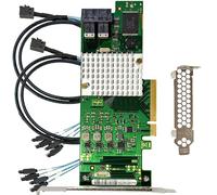 LSI 9201-8i - Tarjeta controladora Raid 6G HBA FW P20 9211-8i Modo IT ZFS FreeNAS unRAID SAS PCI E Tarjeta expansora + 2 SFF-8087 SATA