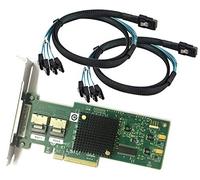 LSI Tarjeta PCI Express SAS 9200-8i, controlador SAS2008, SATA de 8 puertos 6 GB + 2 cables SAS