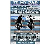 Lsjuee a mi papá moto I Know It's awasy for a Man to Raise a Child Poster Gift from Son Home Gift Yard Novedad Funny Celebration Courtyard Poster s Metal Signs Art Wall Decor 8x12 pulgadas