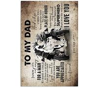 Lsjuee a mi papá moto I Know It's awasy for a Man to Raise a Child Poster Gift from Son On Birthday Xmas Home Gift Living Room Mural Metal Signs Art Wall Decor 8x12 pulgadas
