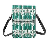 Lsjuee Art Deco Duvet Crossbody Bag Crossbody Teléfono celular Monedero Mujeres Pu Small Crossbody Wallet Monedero Bolso de hombro