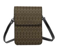 Lsjuee Art Deco Skyscraper festoneado bandolera bandolera para teléfono móvil mujer Pu pequeña cartera cruzada bolso de hombro