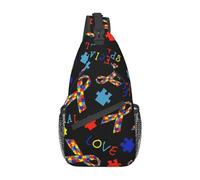 Lsjuee Autismo Concientización Amor Crossbody Sling Mochila Para Mujeres Hombres Viajes Senderismo Daypack Pecho Bolsa De Hombro