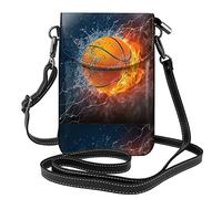 Lsjuee Baloncesto en agua y fuego, bolso cruzado para teléfono móvil, bolso cruzado de Pu para mujer, bolso cruzado pequeño, bolso de hombro