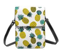 Lsjuee Bandolera de pino amarillo tropical, bandolera para teléfono móvil, monedero pequeño de Pu para mujer, monedero, bolso de hombro