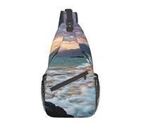 Lsjuee Beach Maui Hawaii Sunset Clouds Unisex Casual Diagonal Chest Bag, Crossbody bandolera multiusos Travel Hiking Daypack