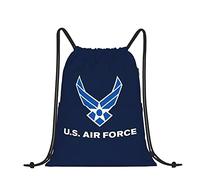 Lsjuee Bolsas con cordón Air Force Military Flag Mochila Bolsa Deporte Gimnasio Saco Bolsa con cordón Bolsa de cuerda Bolsa de yoga para hombres Mujeres Niños Niñas