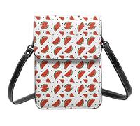 Lsjuee Bolso bandolera con diseño de sandía sin costuras, bolso cruzado para teléfono móvil para mujer, cartera pequeña cruzada de Pu, bolso de hombro