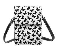 Lsjuee Bolso bandolera con silueta de mariposa, bolso cruzado para teléfono móvil para mujer, bolso cruzado pequeño de Pu para mujer, bolso de hombro