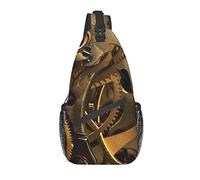 Lsjuee Bolso bandolera, Cool Steampunk Gears print Crossbody Sling Mochila para hombro casual Mujeres y hombres