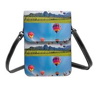Lsjuee Bolso bandolera de globo de aire caliente de colores, bolso cruzado para teléfono móvil para mujer, cartera cruzada pequeña de Pu, bolso de hombro