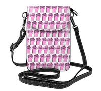 Lsjuee Bolso bandolera de piel sintética para mujer con símbolo de feminismo rosa,bolso para teléfono móvil, bolso ligero
