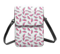 Lsjuee Bolso bandolera de sandía de acuarela, bolso cruzado para teléfono móvil para mujer, cartera cruzada pequeña de Pu, bolso de hombro