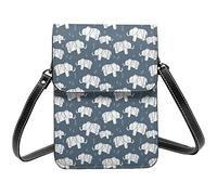 Lsjuee Bolso bandolera gris de elefante de Origami, bolso cruzado para teléfono móvil para mujer, bolso cruzado pequeño de Pu, bolso de hombro