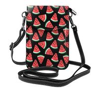 Lsjuee Bolso bandolera para teléfono móvil con diseño de rebanada de sandía, bolso cruzado de Pu para mujer, bolso cruzado pequeño, bolso de hombro