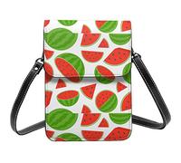 Lsjuee Bolso bandolera sin costuras de sandía, bolso cruzado para teléfono móvil, bolso cruzado pequeño de Pu para mujer, bolso de hombro