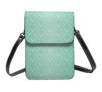 Lsjuee Bolso cruzado con diseño sin costuras Art Deco, bolso cruzado para teléfono móvil para mujer, cartera cruzada pequeña de Pu, bolso de hombro