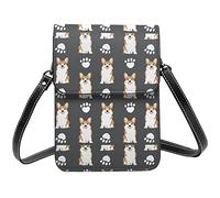 Lsjuee Bolso cruzado con pata de perro Corgi Corgis, bolso cruzado para teléfono móvil para mujer, cartera cruzada pequeña de Pu, bolso de hombro