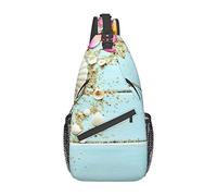 Lsjuee Bolso de pecho diagonal informal unisex de conchas marinas con tema de playa, bolso de hombro cruzado multiusos, mochila de viaje para senderismo