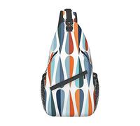 Lsjuee Bolso de pecho diagonal informal Unisex moderno de mediados de siglo con formas de gota, bolso de hombro tipo bandolera multiusos, mochila de viaje para senderismo