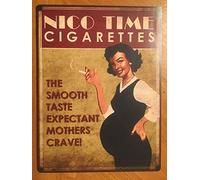 Lsjuee Cartel de hojalata Vintage cigarrillos Panel de pared de Metal decoración de arte Retro para el hogar hombre cueva garaje Bar café granja cartel pintura 12 "X 16"