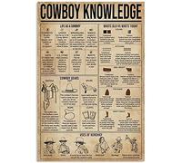 Lsjuee Cowboy Knowledge Metal Tin Sign Life As A Cowboy Panel de pared de metal Retro Art Decoración para el hogar Man Cave Garage Bar Cafe Farm Poster Painting, 8 pulgadas x 12 pulgadas