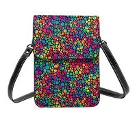 Lsjuee Crazy Rainbow Dots Crossbody Bag Crossbody Teléfono celular Monedero Mujeres Pu Small Crossbody Wallet Monedero Bolso de hombro