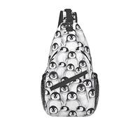 Lsjuee Cute Baby Penguins Sketch Crossbody Chest Bag Sling Mochila Senderismo Mochila Hombre Mujer