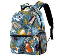 Lsjuee Cute Dog Jungle Travel Laptop Mochila para niño y niña, College School Bookbag Mochila grande Mochila informal