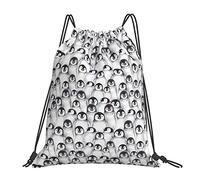 Lsjuee Cute Penguins Sketch Unisex Simple Ocio Bolsa con cordón, Bolsas con cordón para gimnasio, Mochila portátil para exteriores Bolsas de almacenamiento