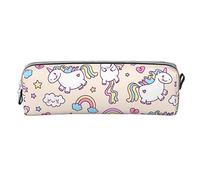 Lsjuee Cute Unicorn Small Pencil Case Simple Pen Pouch Caja de Transporte para Adultos con Cremallera Suave Duradero Ligero para Organizador de Oficina Bolsa de Almacenamiento