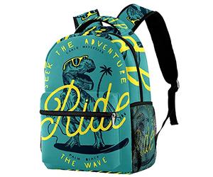 Lsjuee Dinosaur Adventure Pattern Mochila para computadora portátil Mochilas de viaje Mochila para mujeres Hombres Escuela Estudiantes universitarios Mochila para computadora portátil de 15 pulgadas