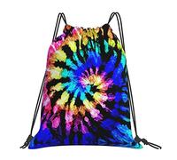 Lsjuee Exotic Tribe Tie Dye Style Unisex Simple Ocio Bolsa con cordón, Bolsas con cordón para gimnasio, Mochila portátil para exteriores Bolsas de almacenamiento