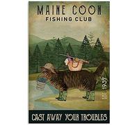 Lsjuee Gato y perro Metal Tin Sign Dog Swimming Club Cast Away Yous Troubles Shop Man Cave Garage Home Bar Boat Decor 8 x 12 pulgadas