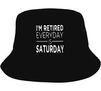 Lsjuee I'm Retired Every Day is Saturday Bucket Caps Hombres Mujeres Outdoor Leisure Shade Sun Bucket Hat