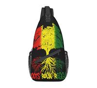Lsjuee Jamaican Tree Roots Rock Reggae Crossbody Bolsos Mujeres Hombres Cross Chest Bag Sling ajustable Mochila Bandolera para ciclismo Viajes Deporte Senderismo