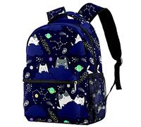 Lsjuee Kawaii Cute Cat In Space Mochila Mochila de viaje Bolsas duraderas para estudiantes Senderismo al aire libre Camping Mochila de fin de semana