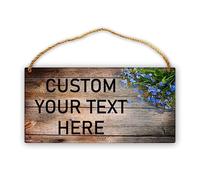 Lsjuee Letreros de madera personalizados para colgar letrero de madera personalizado con texto personalizado para casa de campo, tienda, café, garaje, pub, arte de pared de 6.0 x 12.0 in