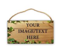 Lsjuee Letreros de madera personalizados para colgar letrero de madera personalizado con texto personalizado para casa de campo, tienda, café, garaje, pub, arte de pared de 6.0 x 12.0 in
