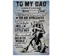 Lsjuee mi papá moto I Know It'sfor a Man to Raise a Child Póster Regalo de papá Home Gift Yard Novedad Funny Celebration Courtyard Poster s Metal Signs Art Wall Decor 8x12 pulgadas